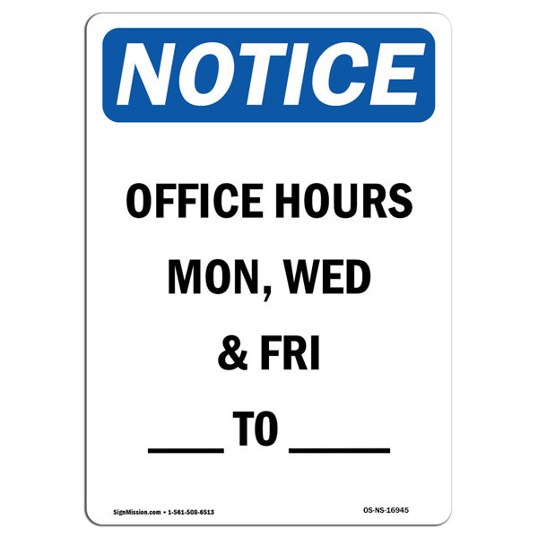 SignMission Office Hours Sign Wayfair